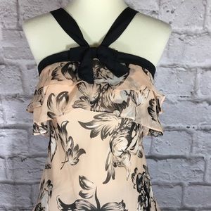 BCBGMaxAzria pink and black tank 100% silk size S